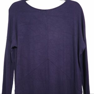 Michael‎ Stars Purple High Low Ribbed Sweater One Size